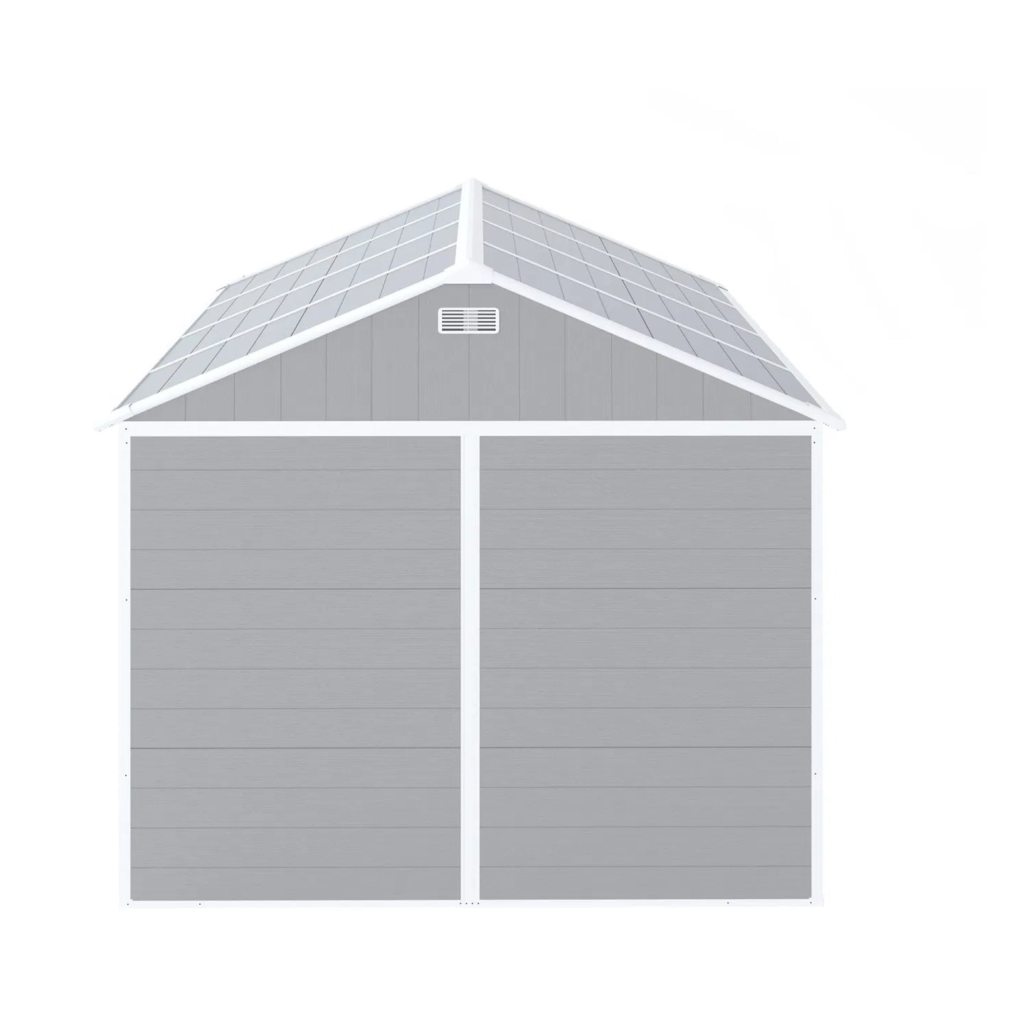 Campcraft 8*8ft resin storage shed, high quality pp material, strong structure, waterproof, rust and UV proof, large storage space, 12mm thick pp board, HD window lighting