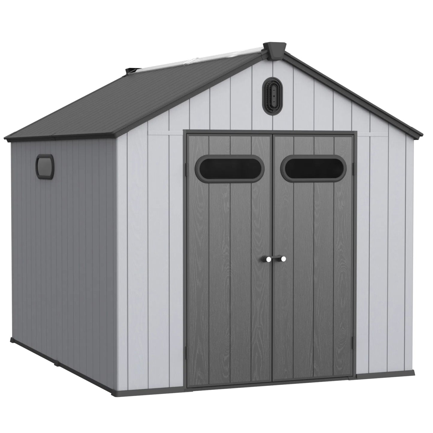 XWT013-1 8*10ft plastic storage shed for backyard garden big spire Tool storage