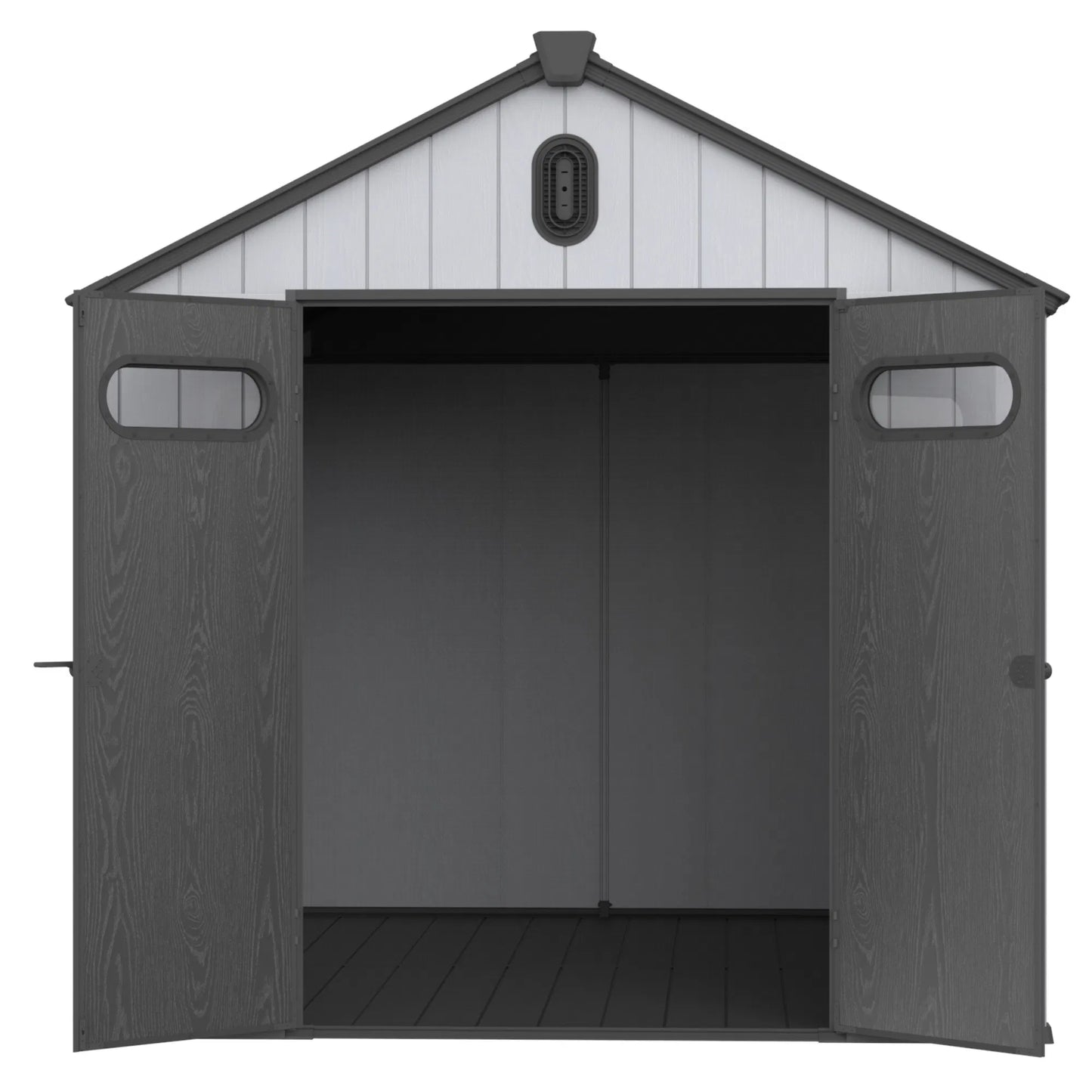 XWT013-1 8*10ft plastic storage shed for backyard garden big spire Tool storage