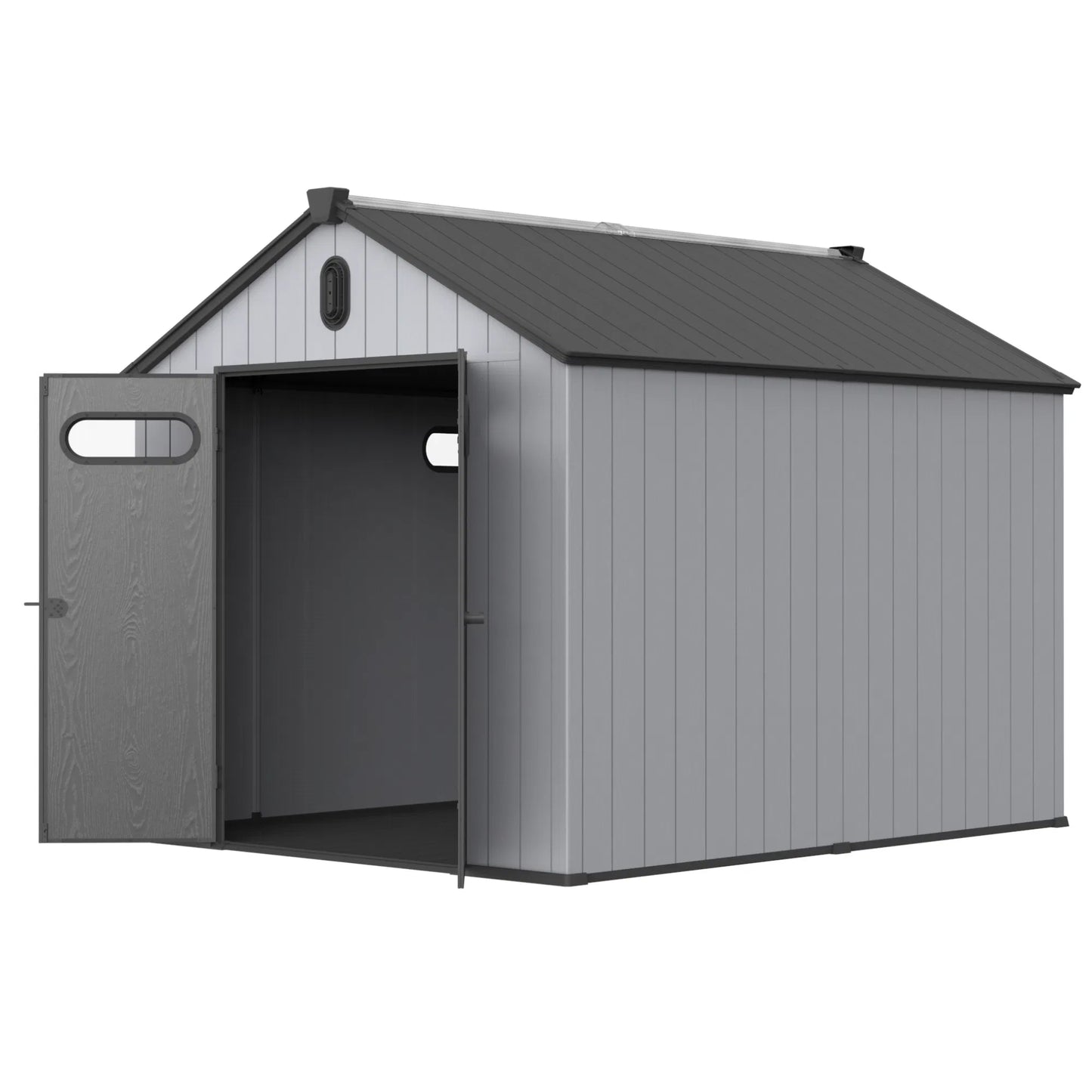XWT013-1 8*10ft plastic storage shed for backyard garden big spire Tool storage