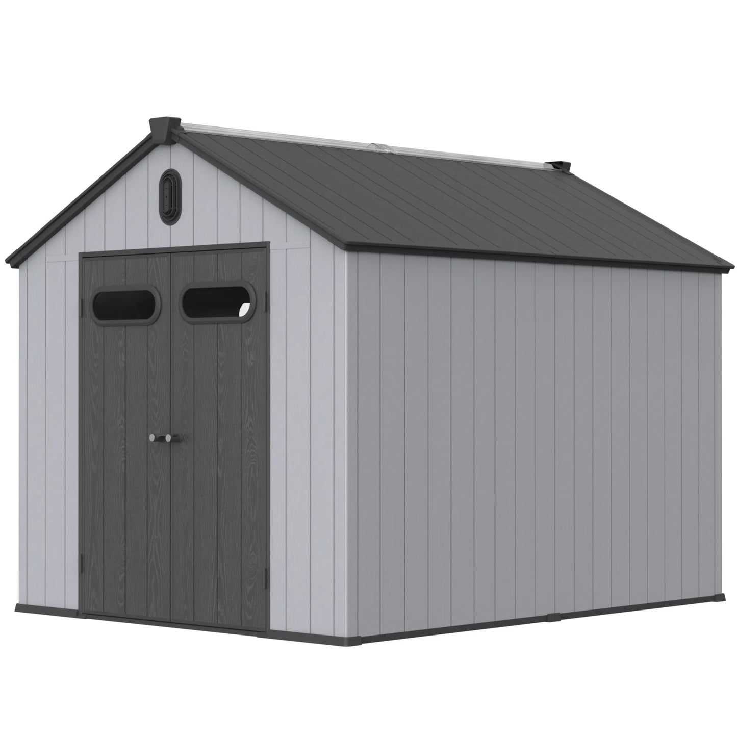 XWT013-1 8*10ft plastic storage shed for backyard garden big spire Tool storage