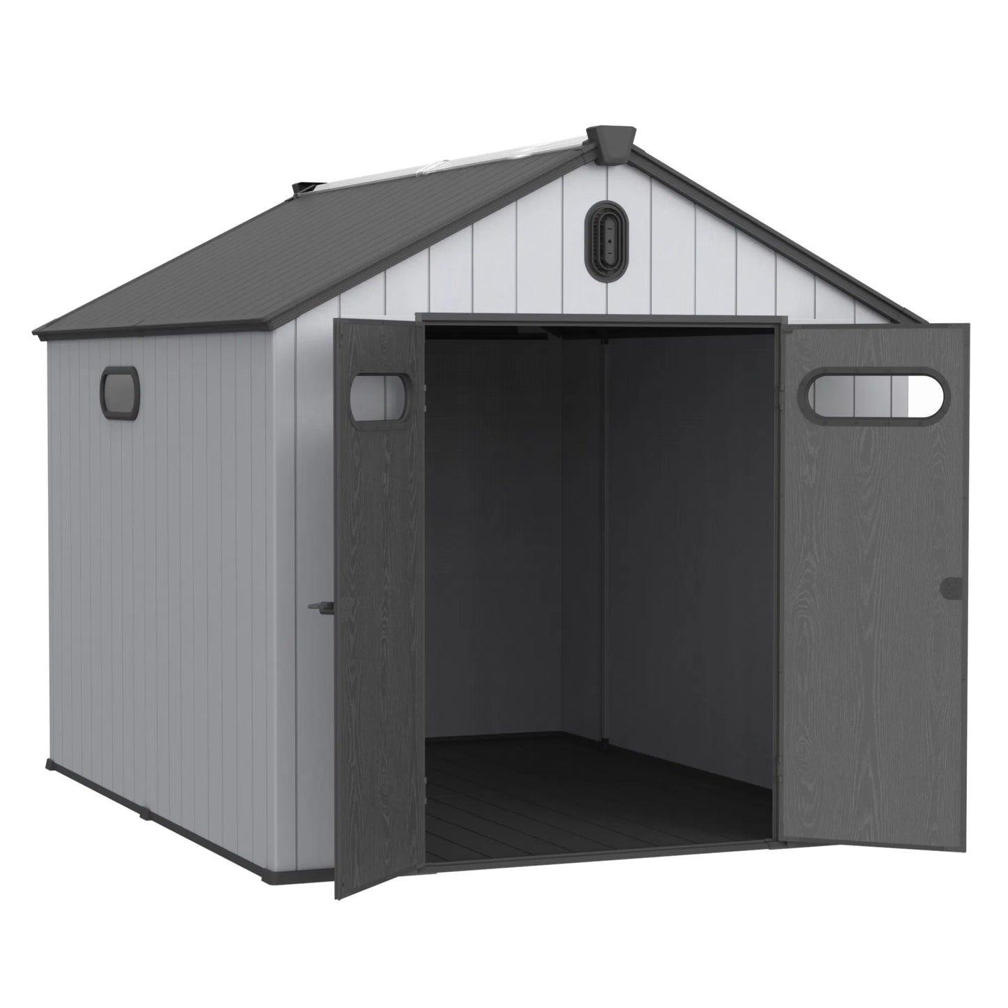 XWT013-1 8*10ft plastic storage shed for backyard garden big spire Tool storage