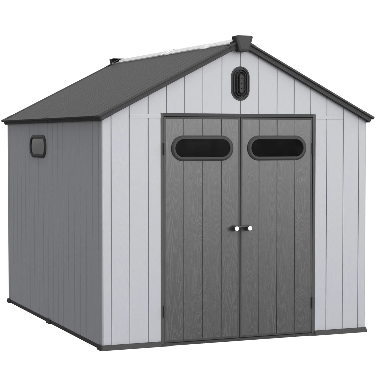 XWT013-1 8*10ft plastic storage shed for backyard garden big spire Tool storage